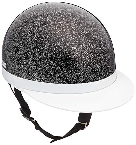 バイクパーツセンター(Bike Parts Center) ヘルメット ハーフ 白ツバ ブラックラメ フリーサイズ (頭囲 57cm~59cm未満) 7109